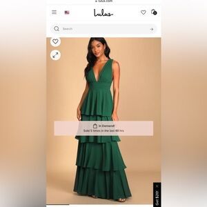 Lulus Amazing Evening Hunter Green Tiered Maxi Dress